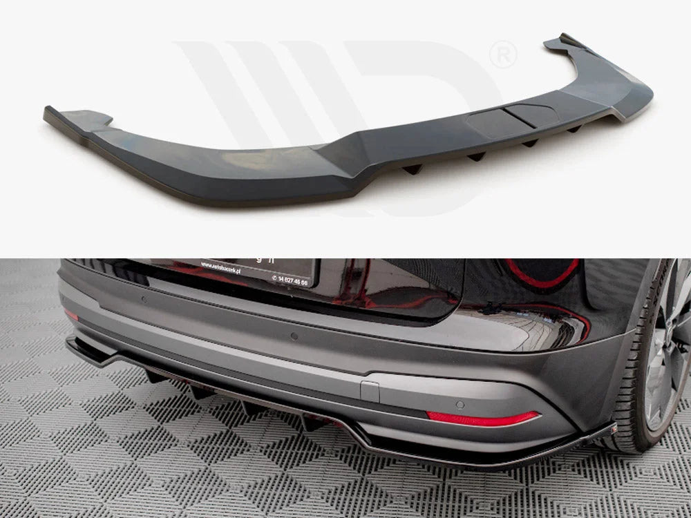 Maxton Design Central Rear Splitter Vertical Bars Skoda Enyaq IV 2020-