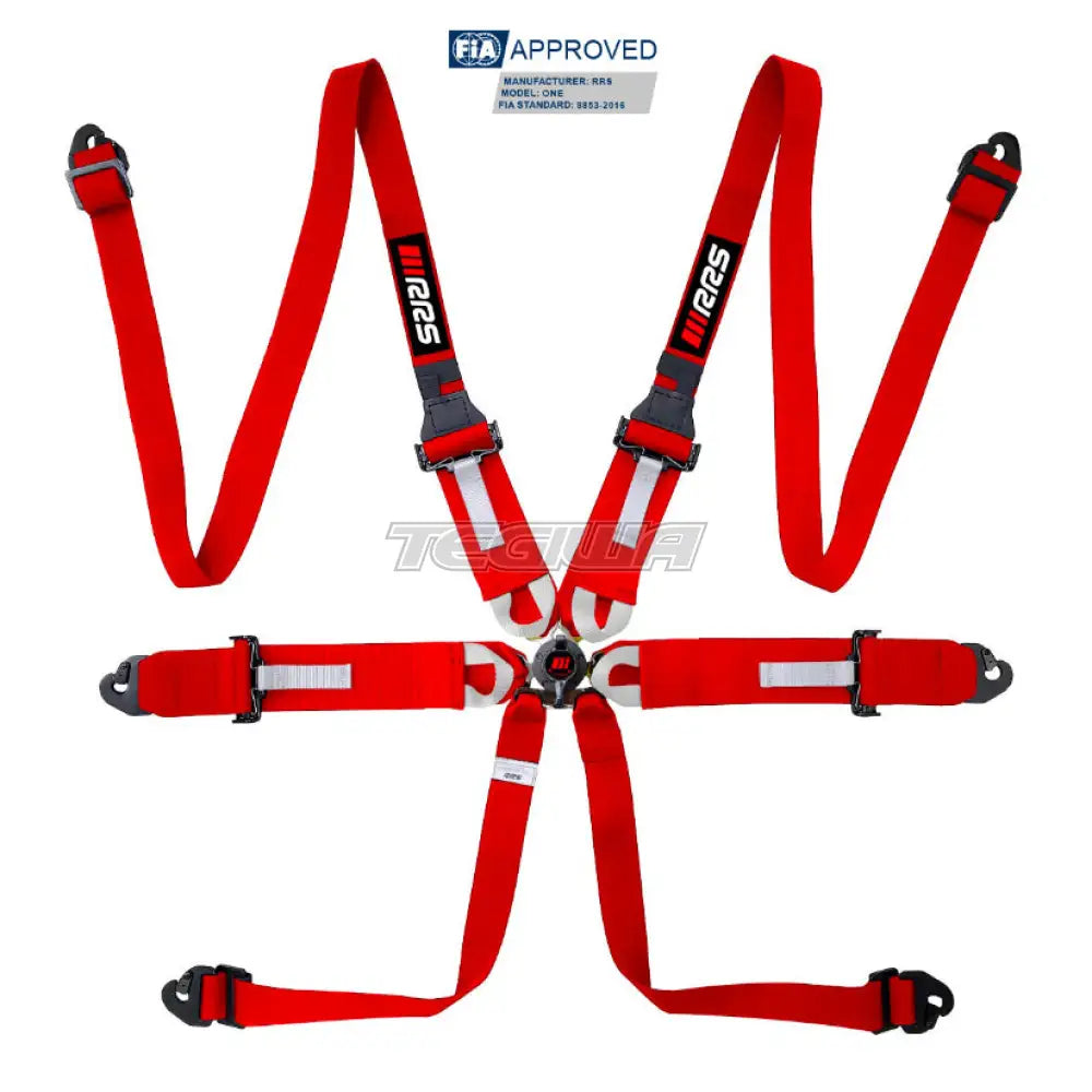 RRS FIA One 6-Point Harness - Red