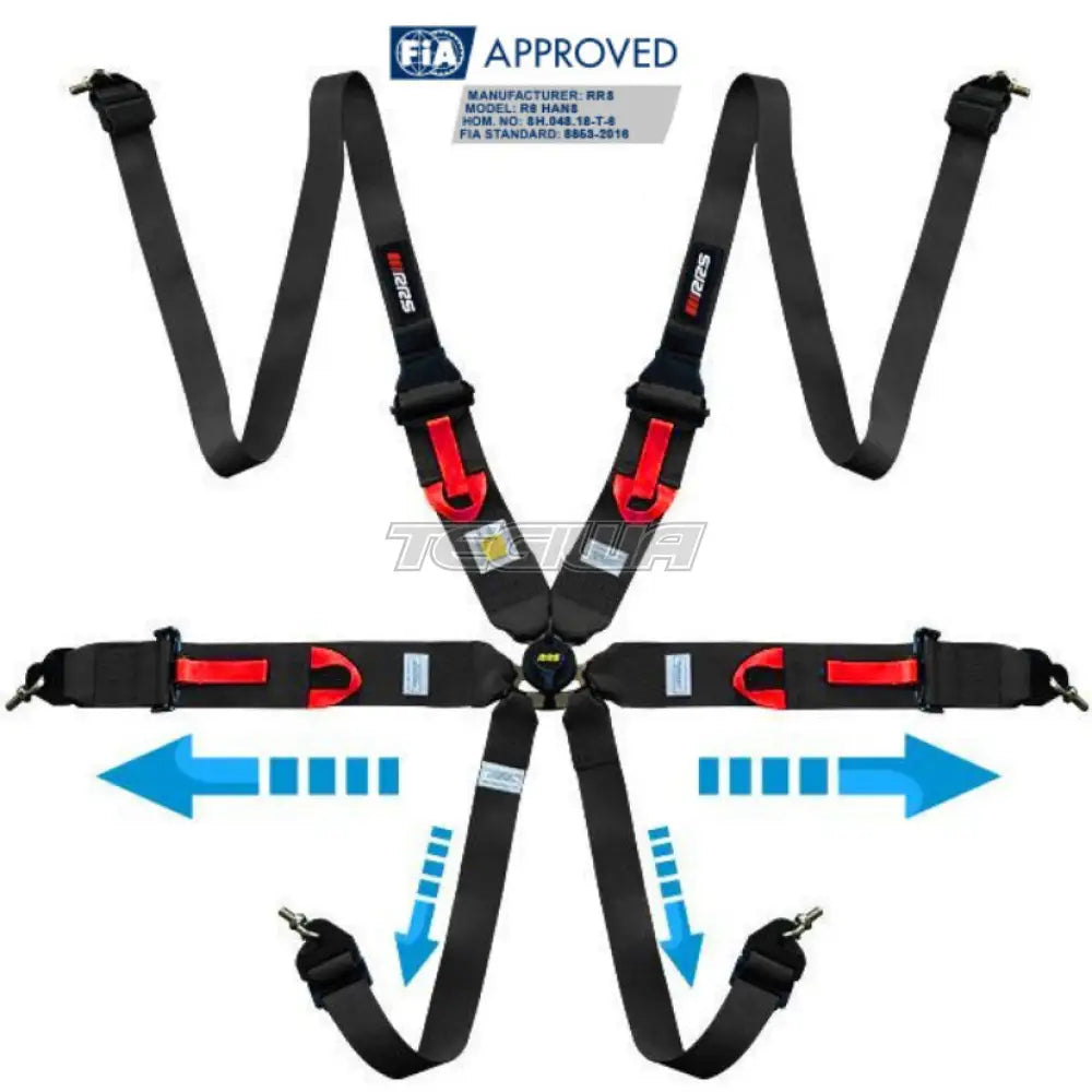 RRS FIA R6 Hans XL Harness - Black