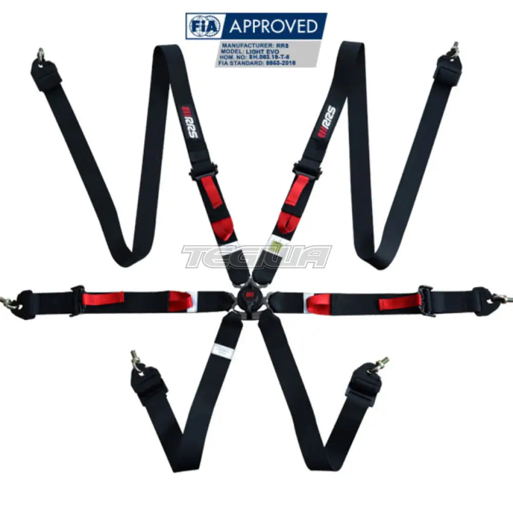 RRS FIA R6 Light Evo Harness - Black