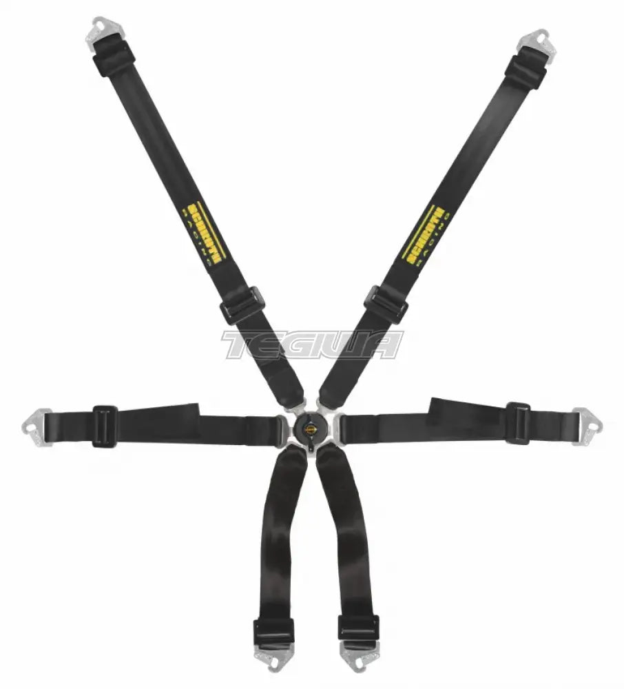 Schroth FHR 6 Point 2x2 Clubman Harness Black
