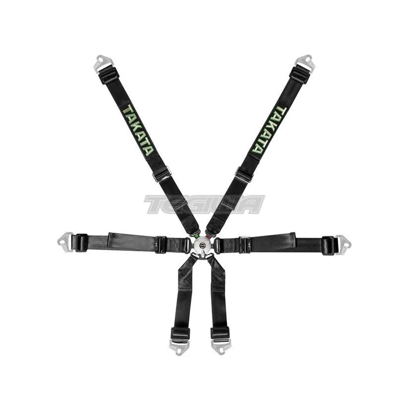 Takata Race 2x2 Harness Snap-On FHR Black - HANS