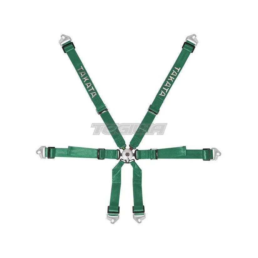 Takata Race 2x2 Harness Snap-On FHR Green - HANS