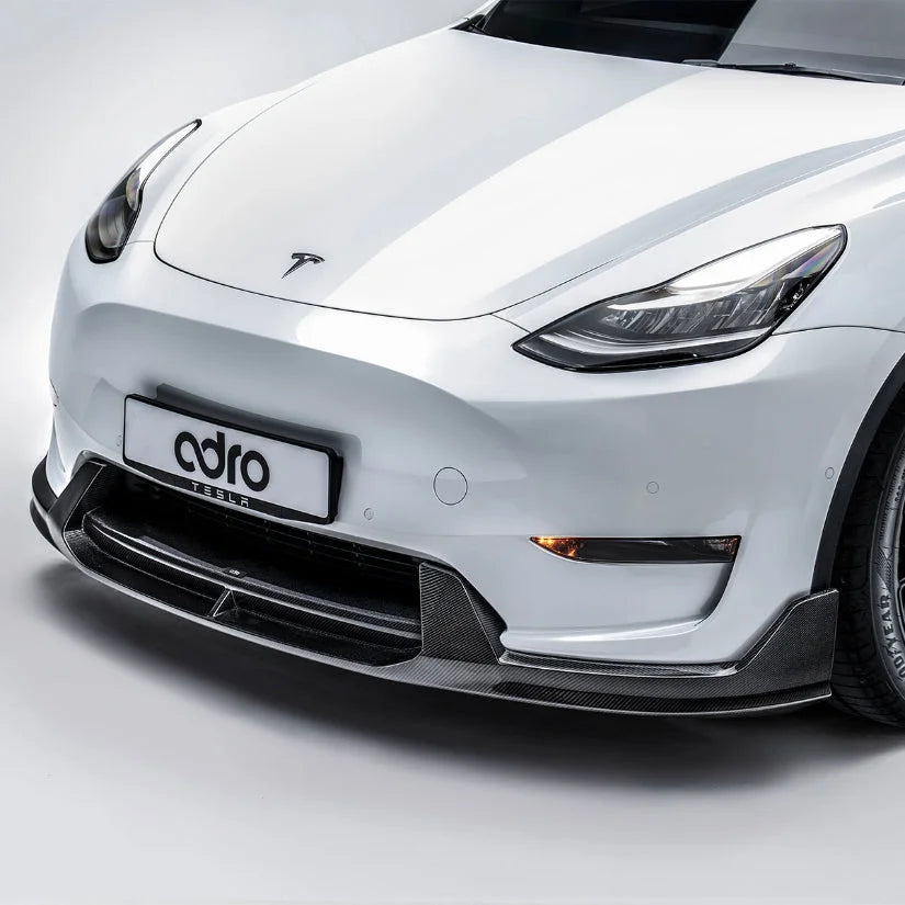 ADRO Carbon Fibre Front Lip V2 Tesla Model Y 19+