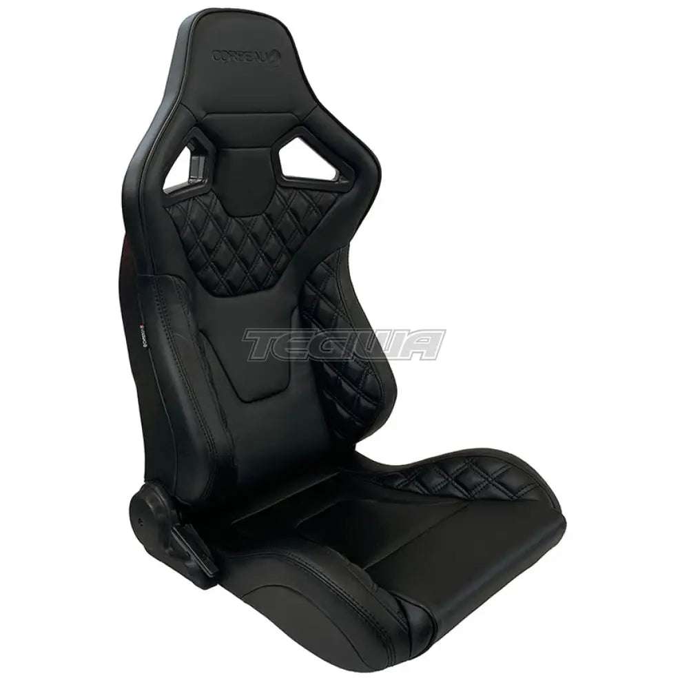 Corbeau Sportline RXI Diamond Edition Reclining Bucket Seat Black Vinyl/Black Stitch