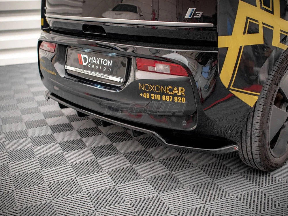 Maxton Design Central Rear Splitter Vertical Bars BMW I3 MK1 Facelift 17-22
