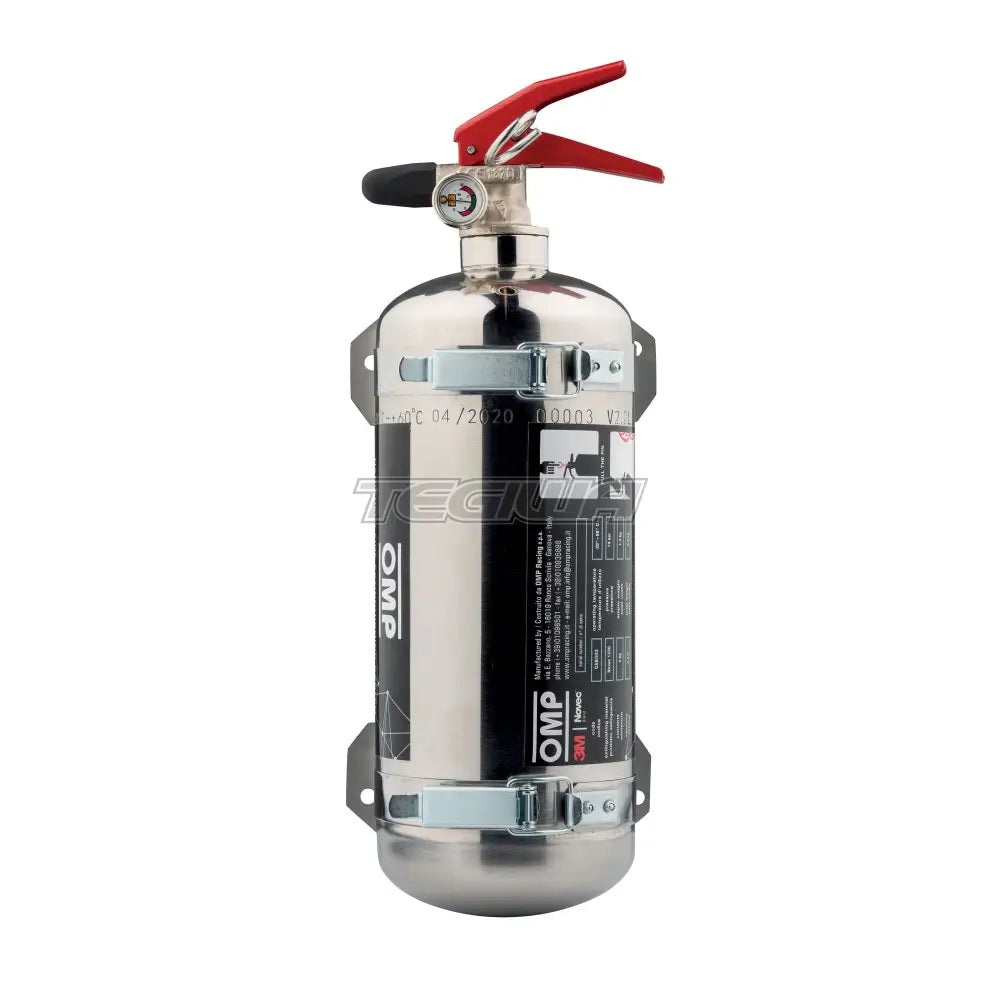 OMP Hand Held Extinguisher With Bracket 2kg Novec Inox Bottle
