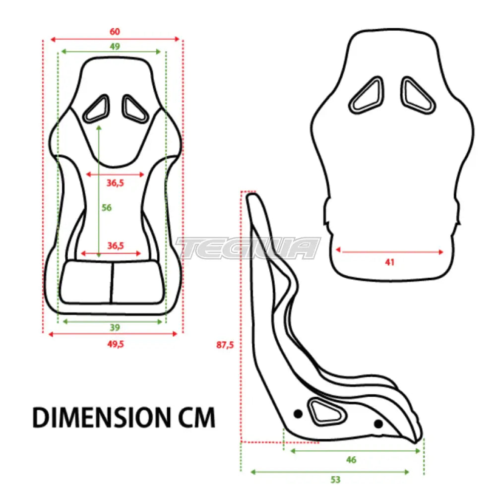 RRS FIA Tubular Comfort RST-300 Racing Seat - Black 8855-1999